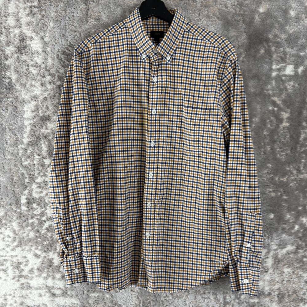 J Crew Size L Plaid Casual Button Shirt Long Sleeve Collar Cotton